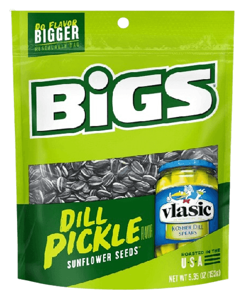 BIGS Dill Pickle, americká slunečnicová semínka ve slupce s příchutí kyselé okurky